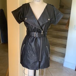 Nasty Gal Leather short Moto style mini dress